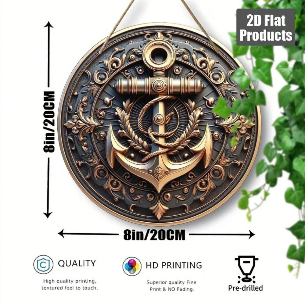 Nautisches Anker Metallschild Rustikales Bootshaken Schild Küsten Wanddeko Für Zuhause Café Restaurant