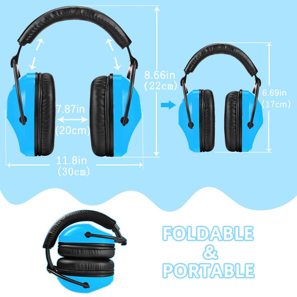 /ODM Replaceable Ear Cushions Noise Reduction Foldable Baby Ear Hearing Protector Children Sleep Study EM015
