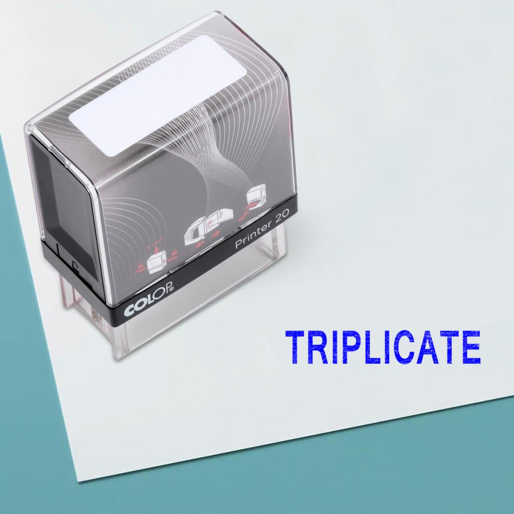 Triplicate Self Inking Rubber Stamp Custom Colop Office Stationary P20 Mini Stamper