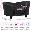 Pet Sofa In Black 69 X 49 X 40 Cm Plush and Faux Leather
