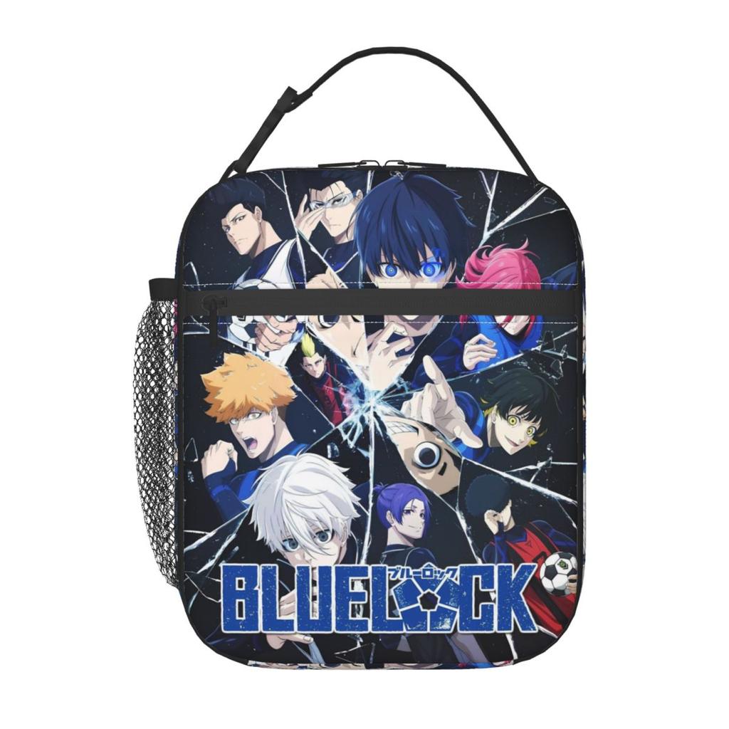 Anime Blue Locks Insulated Lunch Bag for Women Kids Leakproof Food Boxes Thermal Lunch Box Tote
