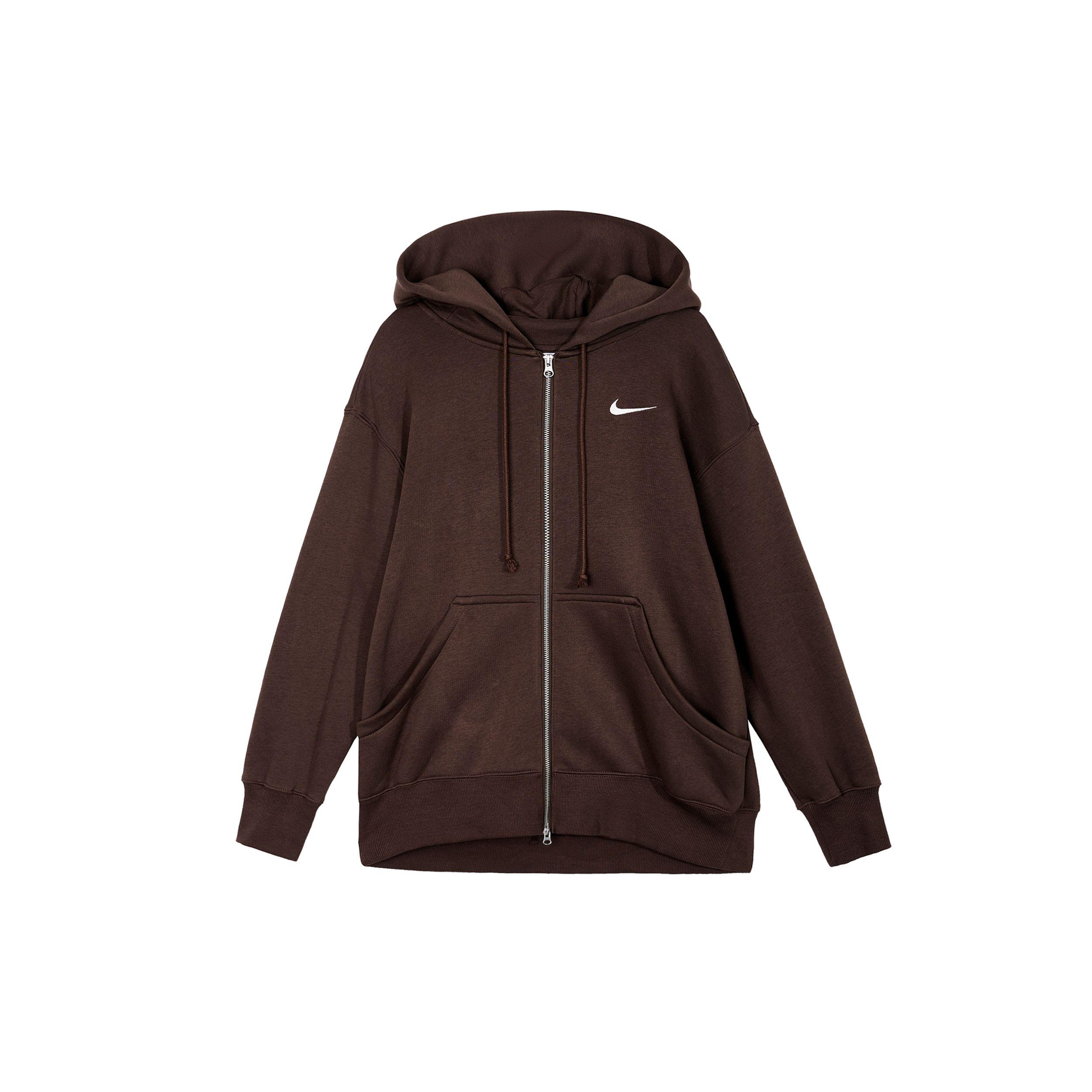 

Nike Однотонная повседневная куртка с капюшоном на молнии Женская куртка Барочно-коричневый DQ5759-237 S