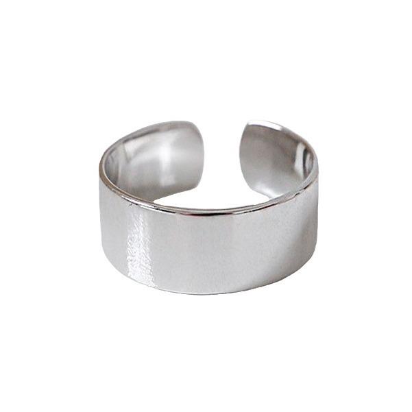 Korean Silver-Plated Geometric Wide Band Open Ring for Women - Simple & Cool
