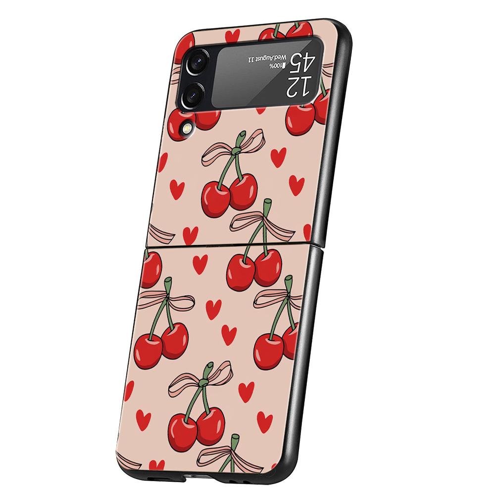 Love Heart Phone Case For Samsung Galaxy Z Flip 3 4 5 6 7 Hard Black Folding PC For Samsung Z Flip3 Flip4 Flip5 Cover
