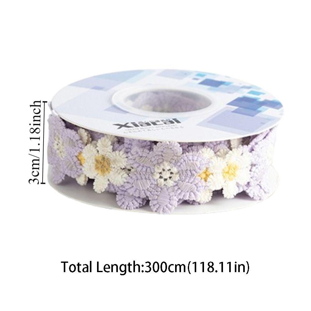Flower Pattern Design Gift Packaging Ribbon Cute Flower Printed Satin  Christmas Party Supply