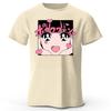 Kawaii Anime Cute Girl Printed Pure Cotton Tshirt for Menwomen Loose Oversized Short Sleeved Tshirt for Casual Daily Wear