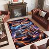 Truck Theme Crystal Velvet Rug Personalized Custom Name Text Soft Floor Mat Home Decor
