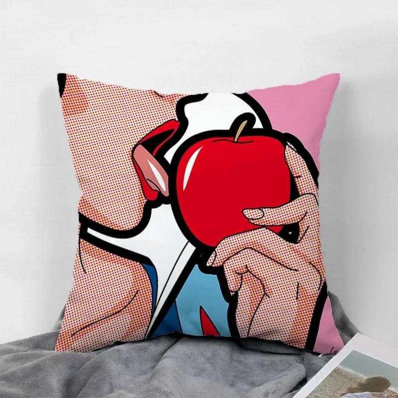 Pop Art Kissenbezüge für 45x45 Kissen Dekorative Sofakissenbezüge 60x60 Kissenbezug 40x40 Paarkissen Kissenbezüge 50x50