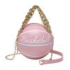Retro letter printing ball bag 2026 new niche personality chain basketball bag women's shoulder messenger bag