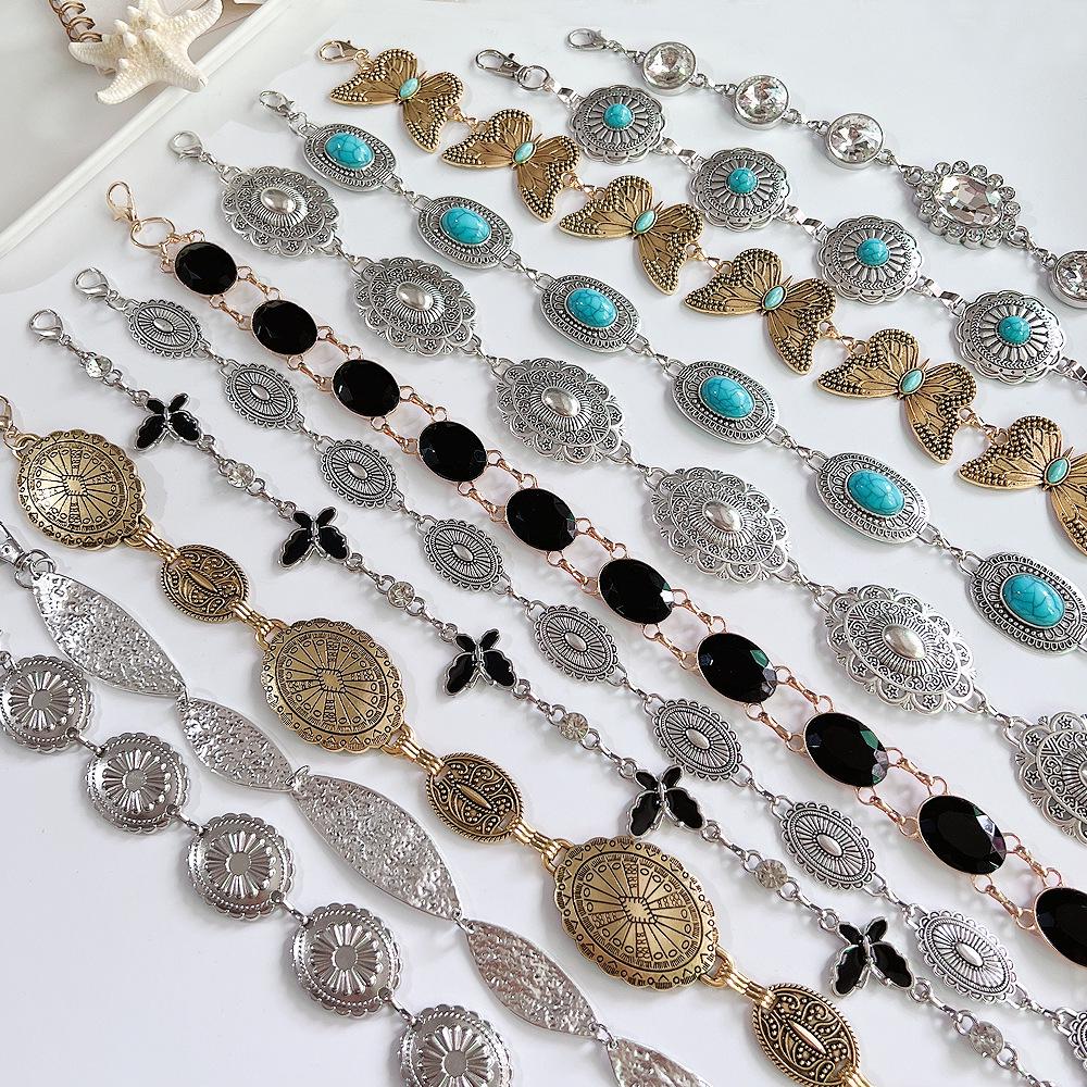 Damen Ethno-Stil Schmetterling Taillenkette: Modischer Metallgürtel für Rock oder Kleid