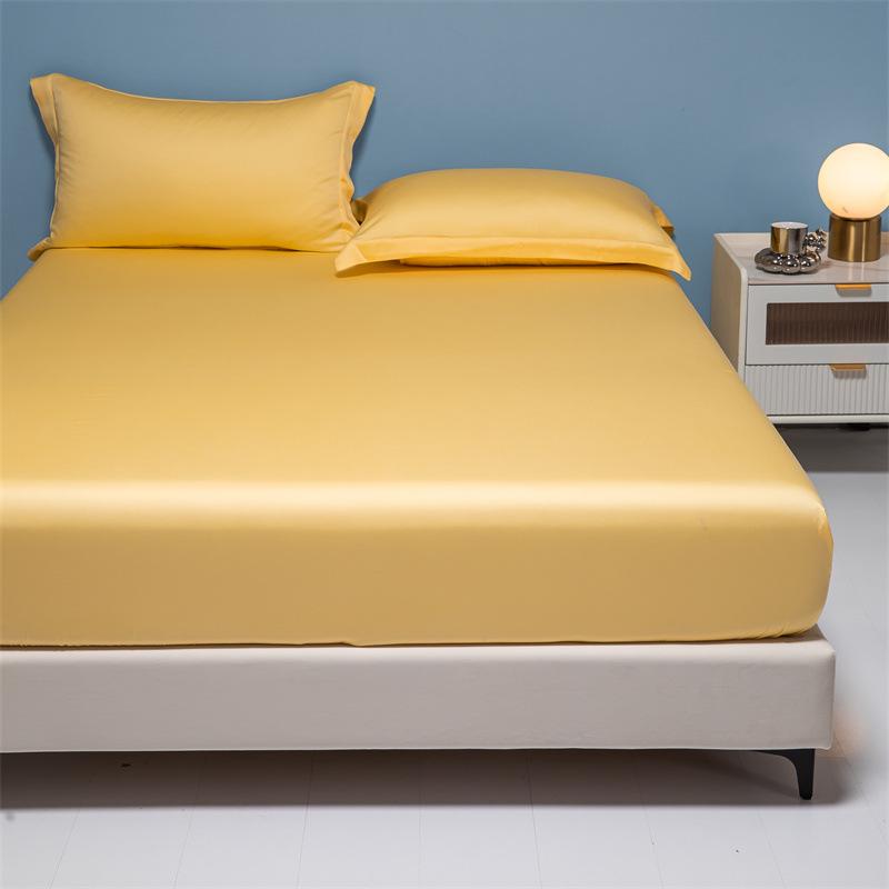 Four Seasons Tencel Fitted Sheet: Breathable, Cooling Nude Mattress Protector for Single/Double Beds.
