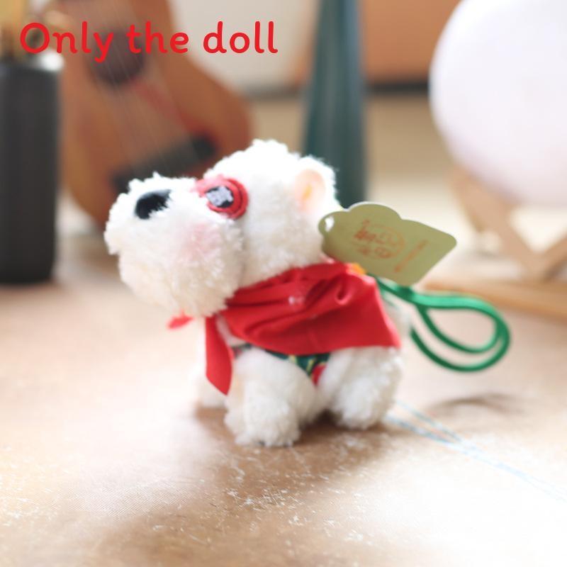 Cute West Highland Terrier Plush Keychain With Soft Short Pile For Bag Decoration And Gift