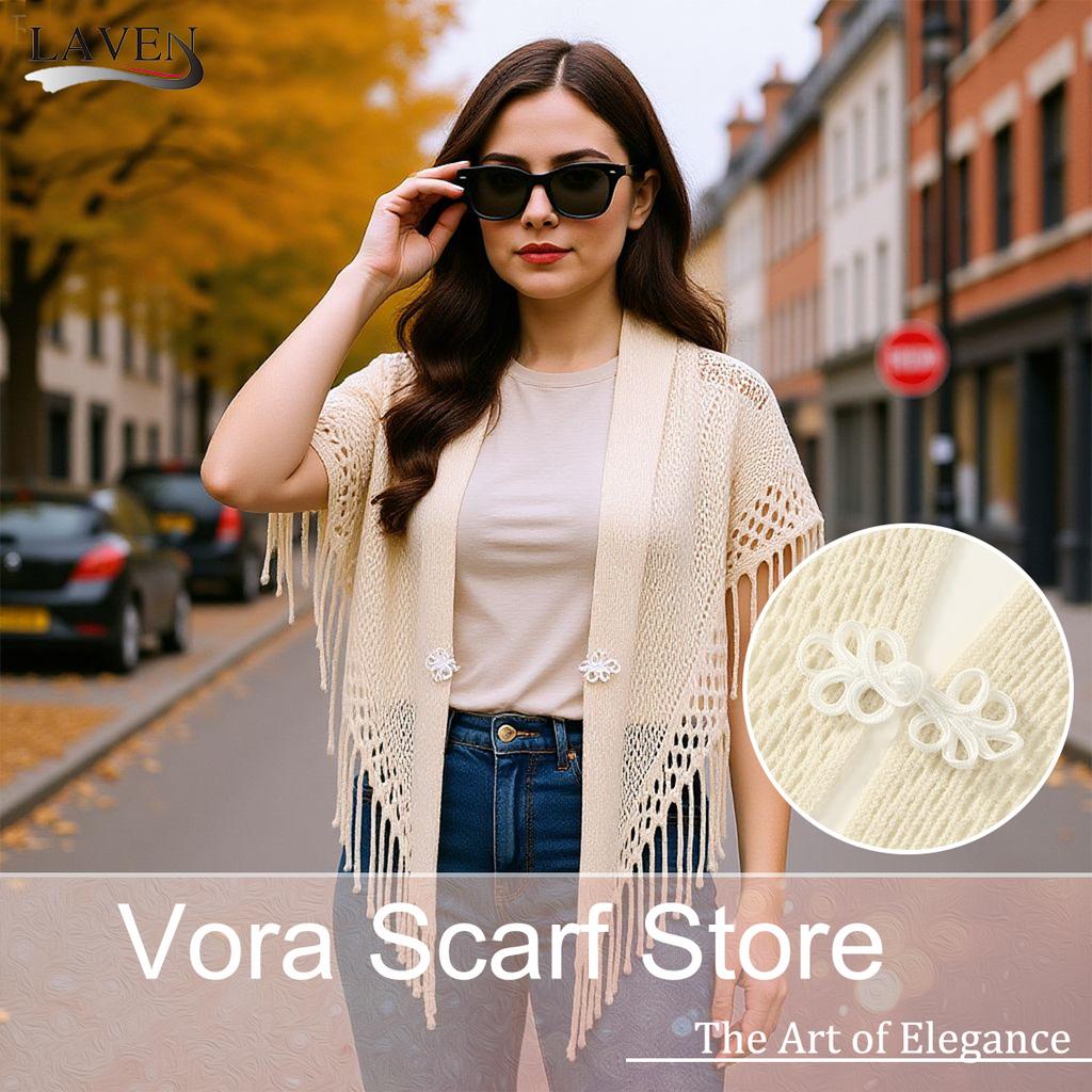 Women Knitted Cotton Tassels Shawl Triangle Scarf Woman Soft High Quality Wraps Travel Cape Femme Hollow Fashion Scarves