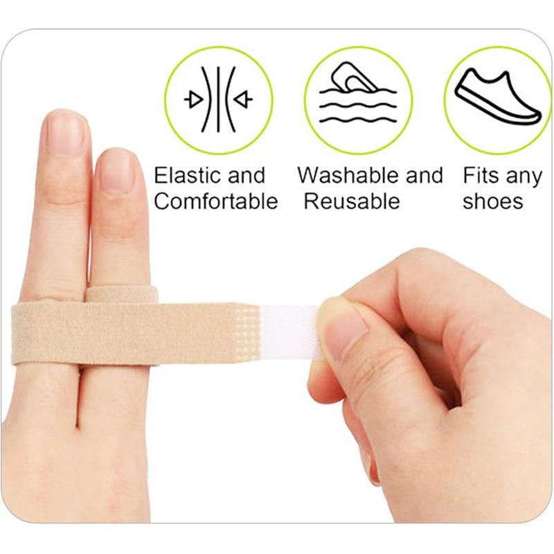 2Pcs Toe Finger Straightener Bend Toe Valgus Corrector Bandage Toe Separator Splint Wraps Foot Stretcher Care Tool