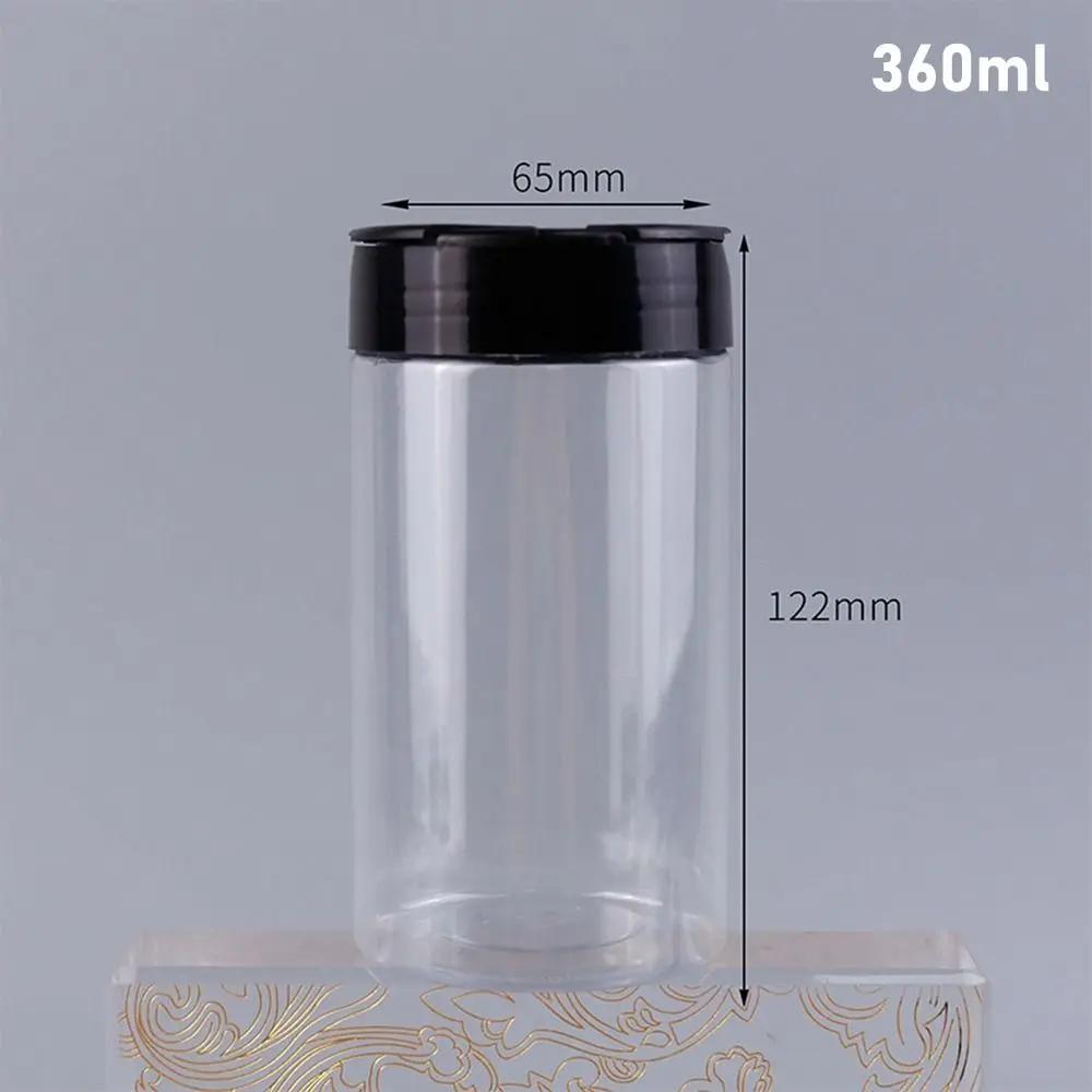 130ml-600ml Seasoning Bottle Spice Jars with Butterfly Lids Labels Plastic Clear Herbs Powders Salt Pepper BBQ Condiment Box
