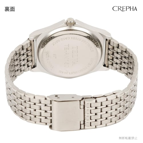 CREPHA Men's Analog Waterproof Watch with Metal Band, Silver, TE-AM150-BKS