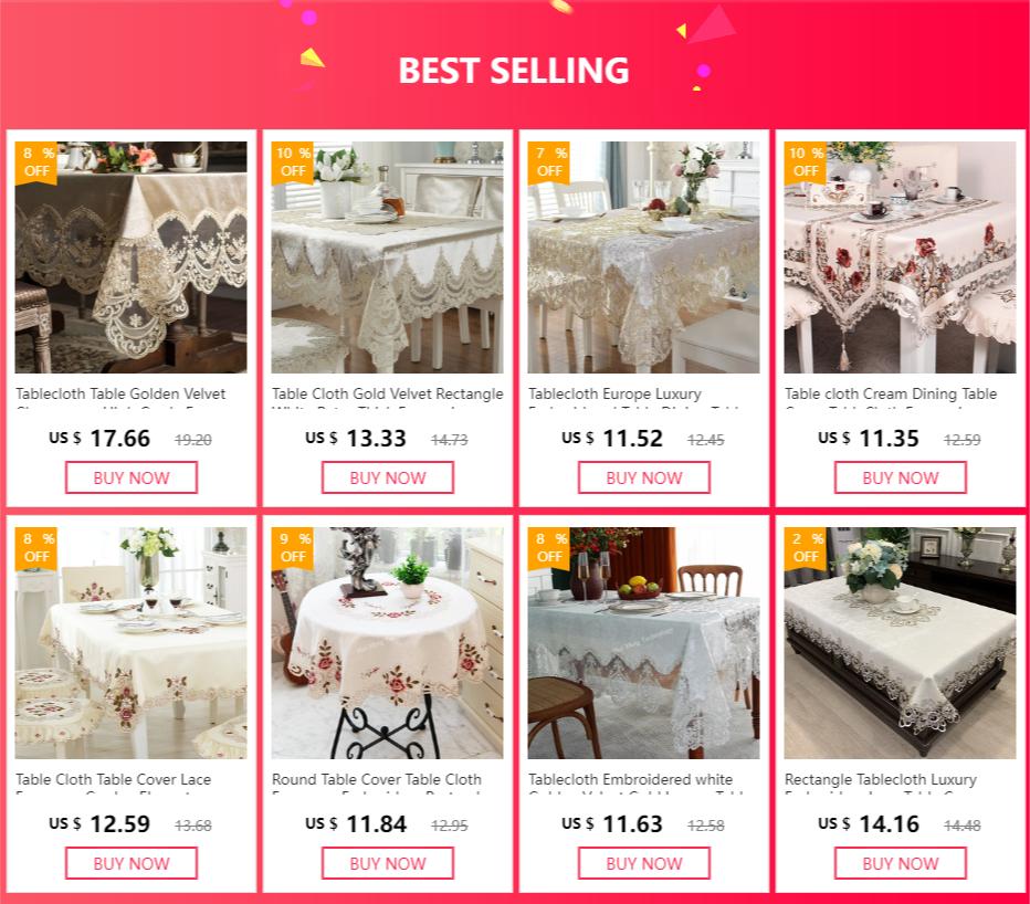 Table Cloth Cream Dining Table Cover TableCloth Europe Luxury Embroidered Wedding Flower Chair Cover Dust Cover Table Decoration