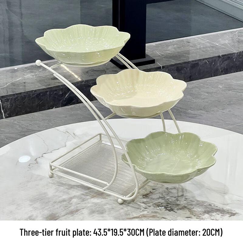 Light Luxury Ceramic Multi-tier Fruit Snack Plate