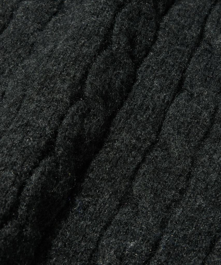 OTHERFITS Oversized Henley Neck Cable Knit (Black)
