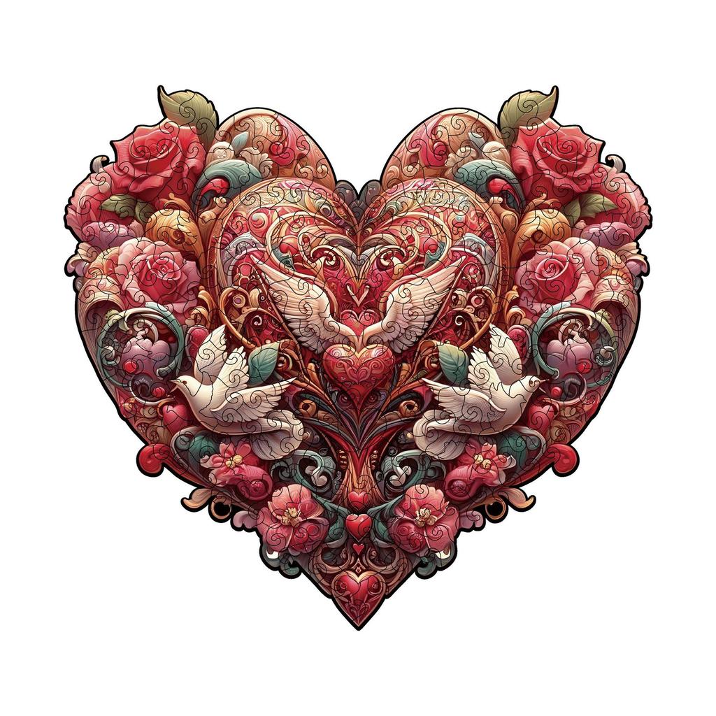 Wacocetoy Cross Love Heart High-Difficulty Wooden Jigsaw Puzzle Toy Money Box