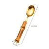 Bamboo Cutlery Sets Stainless Steel Dinnerware Sets Gold Wooden Tableware Western Food Knife Fork Teaspoon Cutleries