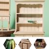 Wood Miniature Cabinet for 1/12 Scale Doll House Accessories Unpainted Organization Bookcase for Scene Display Decoration