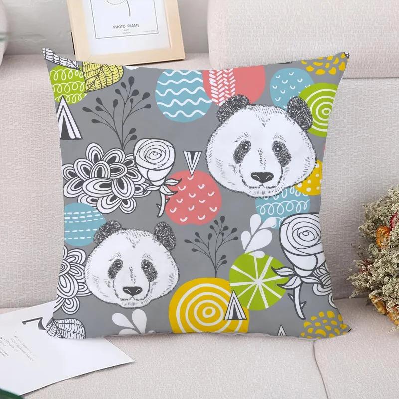 Panda Pattern Decorative Pillowcase Living Room Office Home Pillowcase Car Ornaments