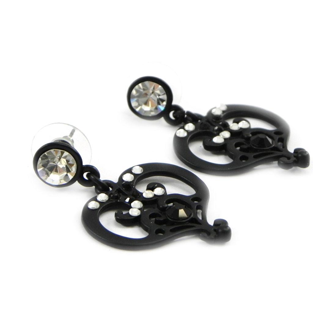 NOA [I1507] - Designer Earrings 'Sissi' White Black