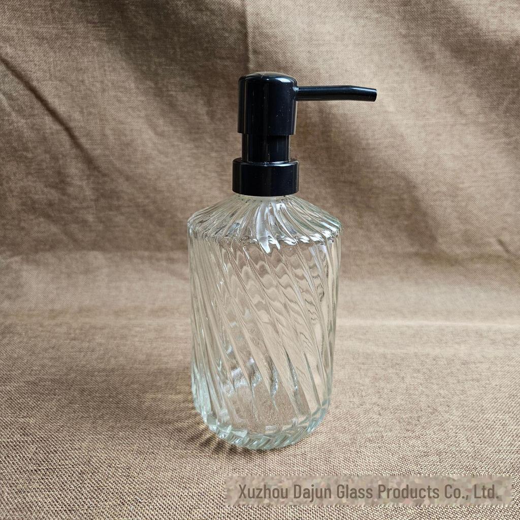 Duschgel- und Shampoo-Spenderflasche aus Twill-Glas, einteilig