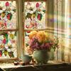 Vibrant Laser-Cut Personalised Magnolia Living Room Window Decorative Static Cling Film