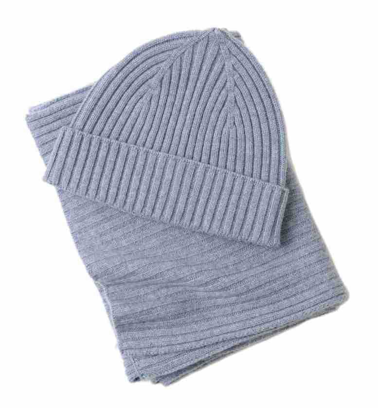 Autumn and winter new wool knitted hat wool scarf men's and women's warm versatile wool ear hat set