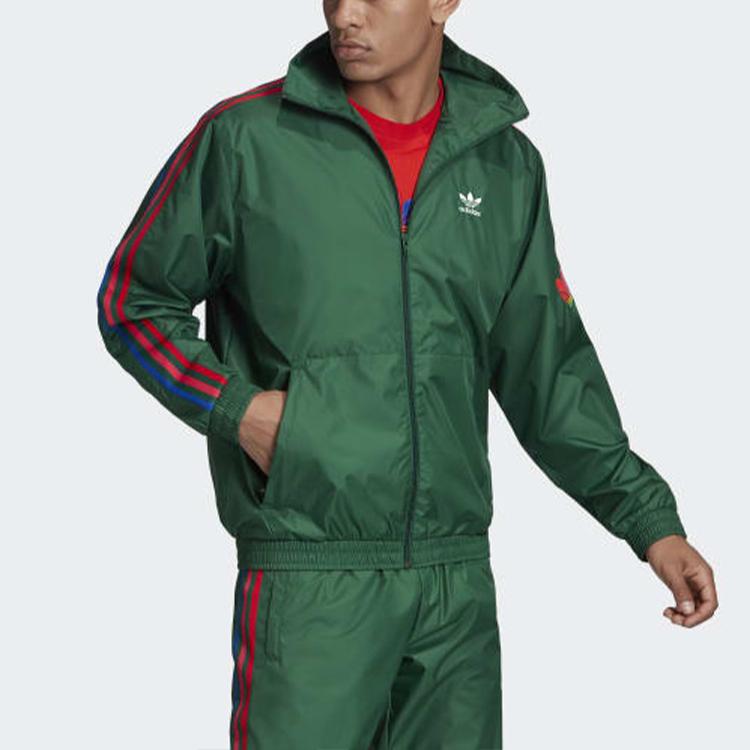 Adidas Originals Trefoil Ståkrage Tettsittende Jakke Herre Overbekledning Mørkegrønn GE0847