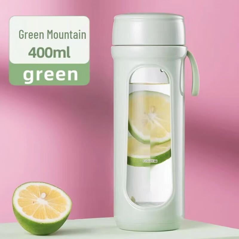 Fuguan Insulated Double-Wall Glass Water Bottle