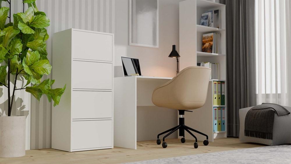 ALMA WHITE Kommode 4 Türen 4 Regale