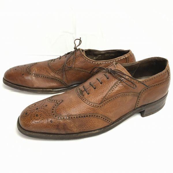FLORSHEIM Royal Imperial Full Brogue Wingtip Shoes Brown size 9.5B 26.5-27.5 Men's(USED)