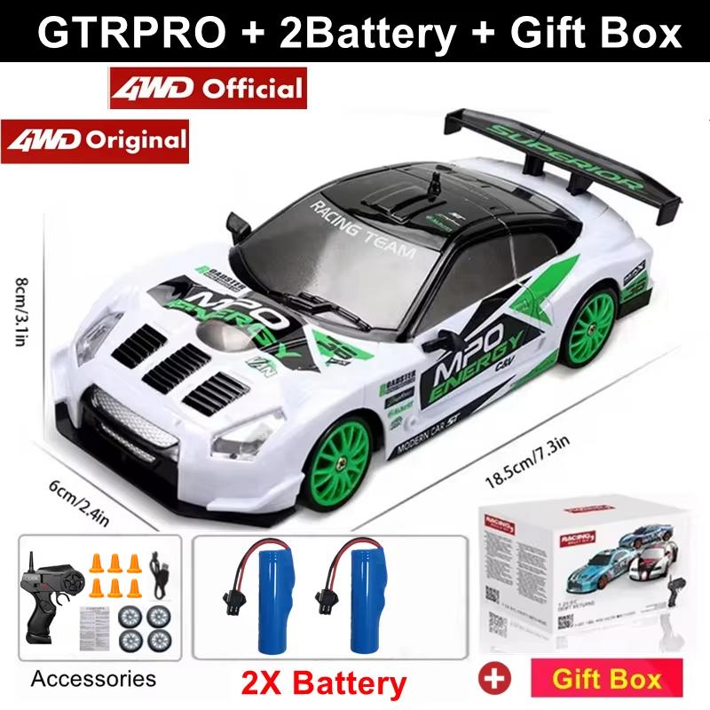 4WD Remote Control Drift Car 4X4 High Speed Racing RC Car with LED Lights RTR Radio Truck Vehicle Model Toy Gift for Kids Adults