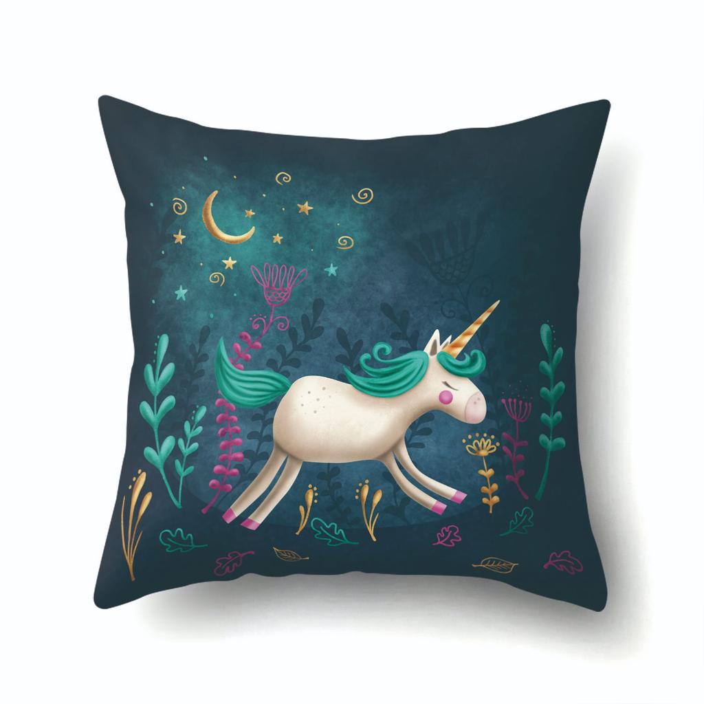 Unicorn Cute Cactus Polyester Pillow Cover Cushion