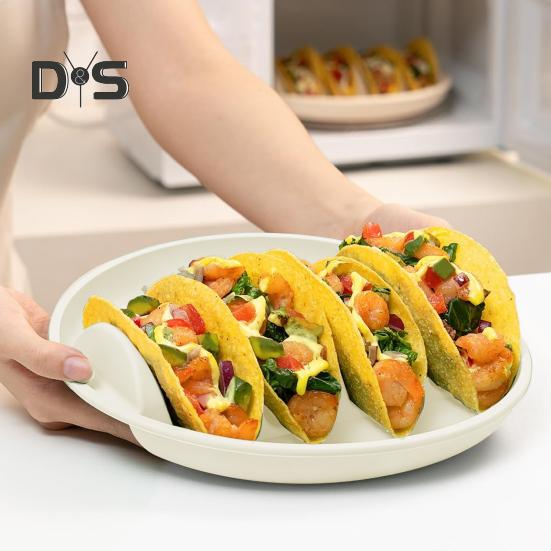 Silikonové talíře na držení taco Velkokapacitní stojan na taco s přihrádkami Bez BPA Protiskluzové stojany na talíře na tortilly Servírovací tác na taco pro rodinu Mexické taco