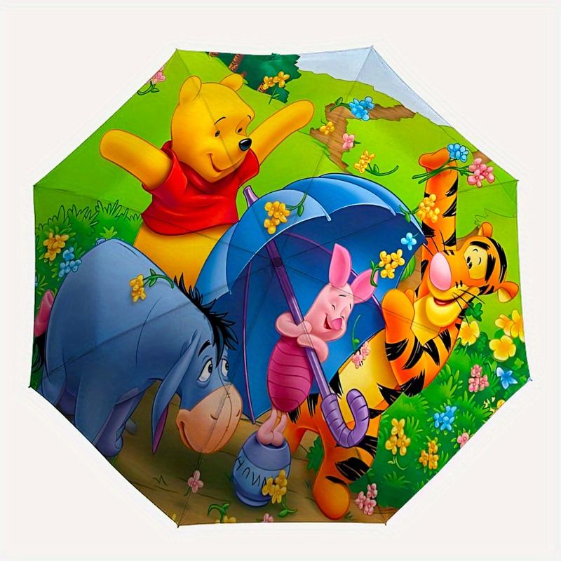 1 Auto Open Winnie the Pooh, Tigger Themed Colorful 8 rib Portable Umbrella for Men and Women, A Compact Commuting Companion Suitable for Da