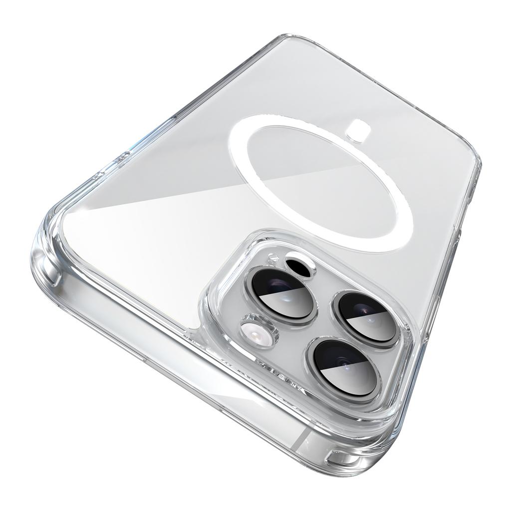 For iPhone 16 Pro Max Case Compatible with MagSafe Clear PC+TPU Shockproof Phone Back Cover