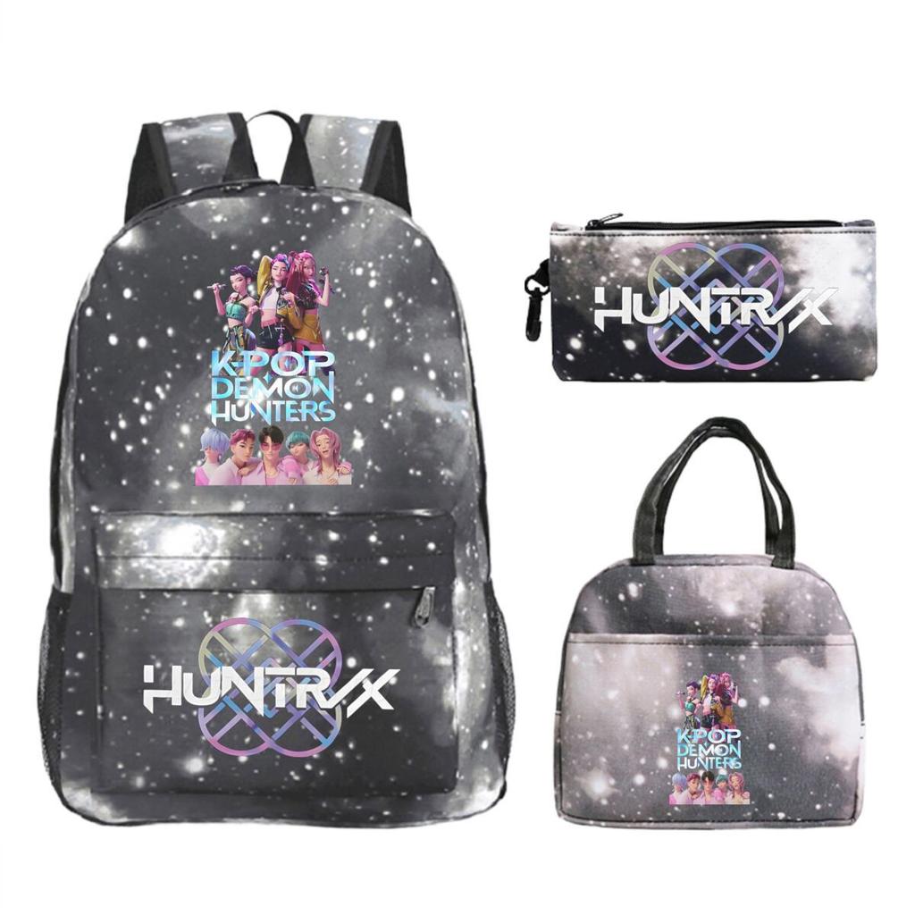 Kpop Demonunters Peripheral Children'S Backpack Elementary And Secondary School Bag Three-Piece Set
