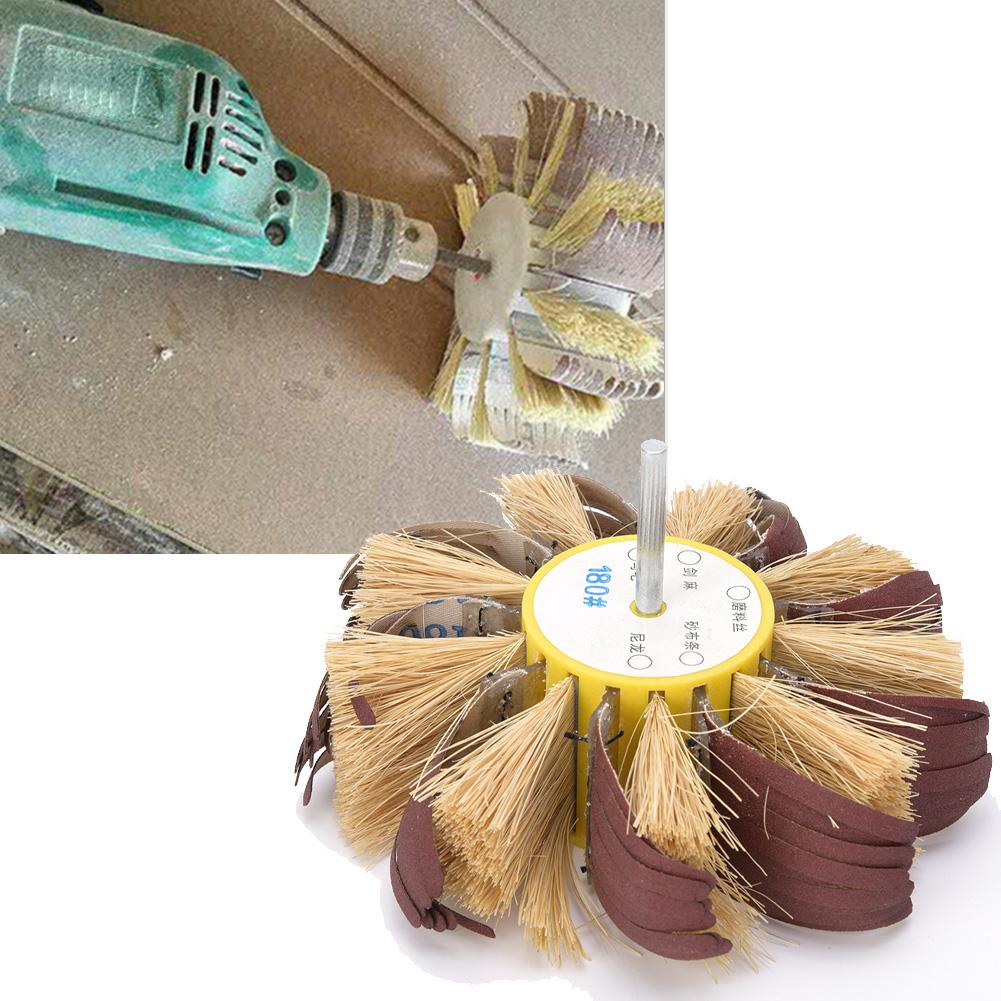 Sisal ing Wheel Manual Electric Drill Sisal Emery Cloth Polishing Wheel 6mm Shaft Mounted
