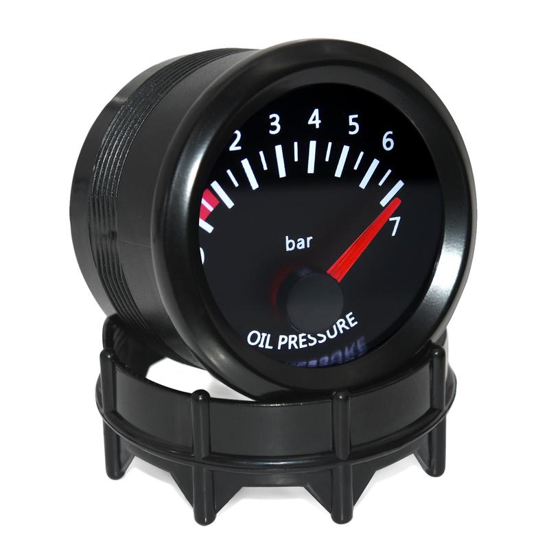 2" 52MM Oil Pressure Gauge+Sensor 1/8NPT White Light 0~7Bar Oil Press Meter for Petrol Car Auto Racing Meter Holder 12V custom
