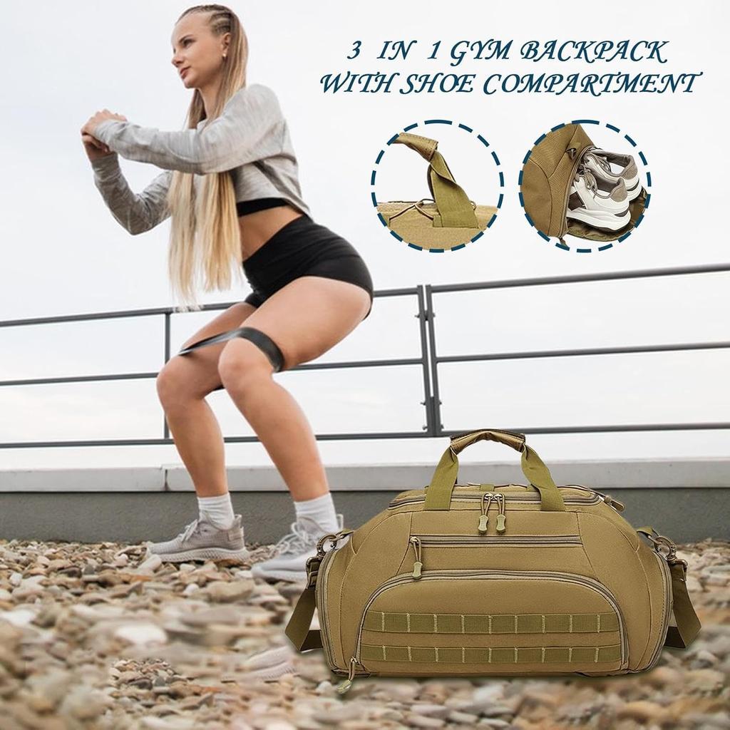 3-Ways Tactical Military Nylon Men Holdall Weekend Travel Duffel Bag Backpack Messenger Shoulder Bags Rucksack Handbag