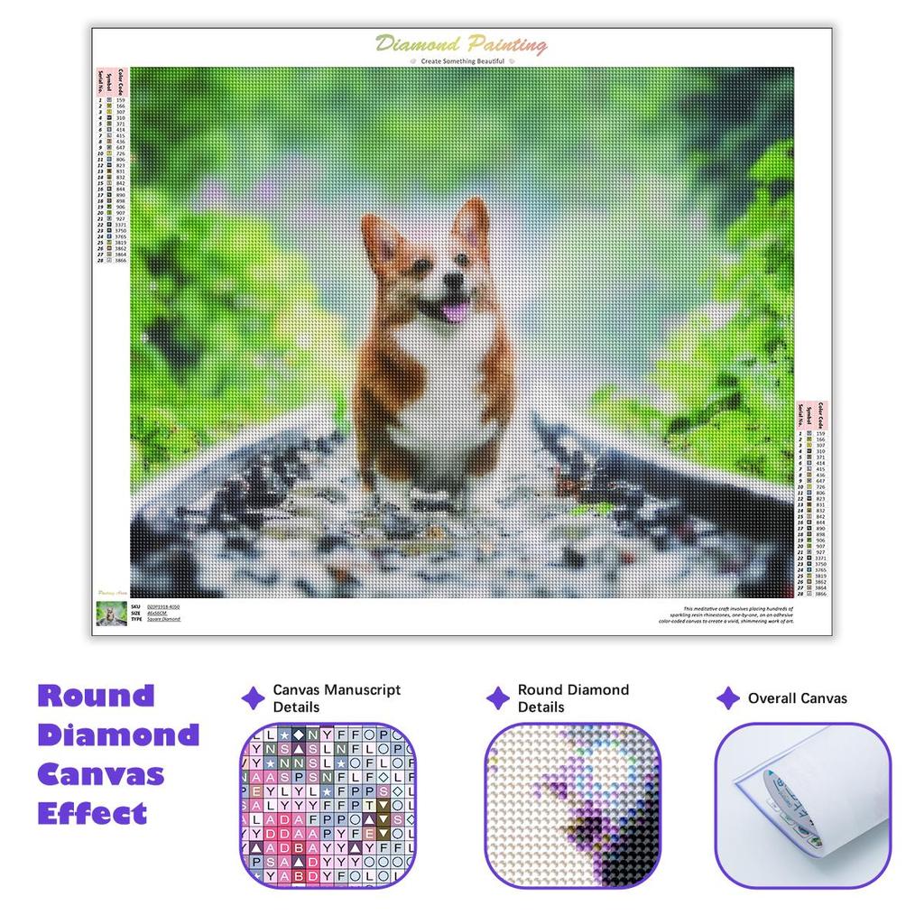 5D Diamond Painting Mosaic Dog 5D Kit Animal Full Round Diamond Embroidery Sale Rhinestone Picture Decor Home 30x40cm/12x16inch
