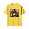 Funny Mona Lisa With Headset Funny Meme Graphic T Shirts Unisex Unisex Casual Cotton Tshirt Fashion Short Sleeve Oversized Tshirts