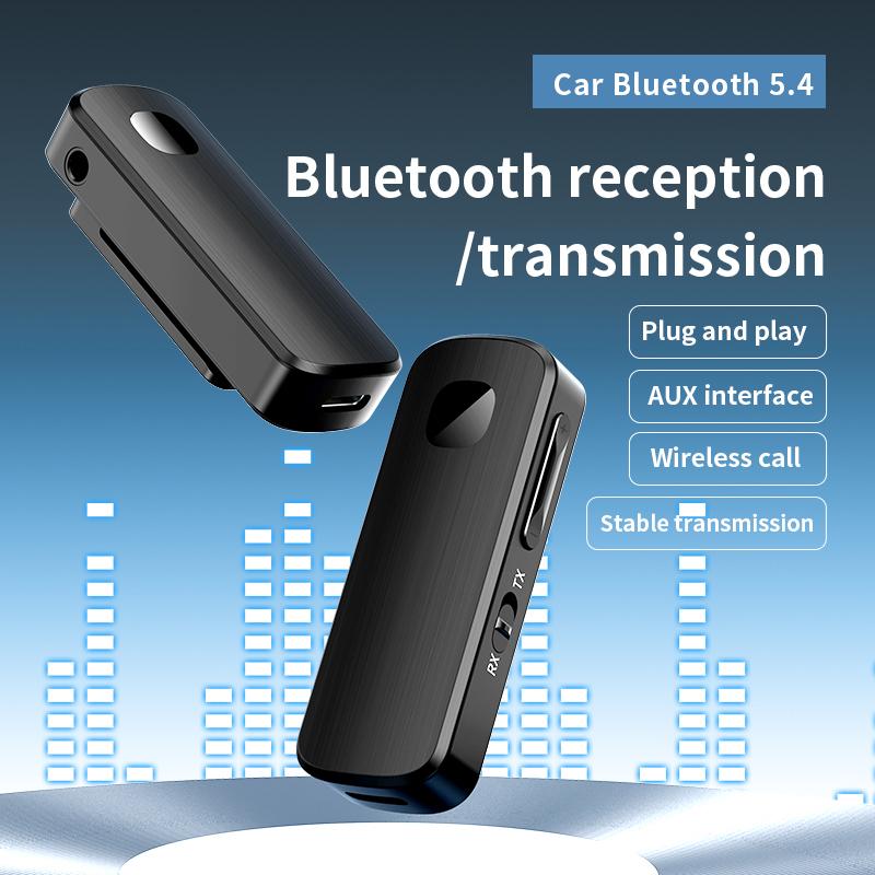 

M18 Bluetooth-compatible 5.4 Lapel Clip Transmitter Receiver 2-in-1 Speaker Headphone Amplifier Wireless Car Bluetooth-compatible Adapter Type A