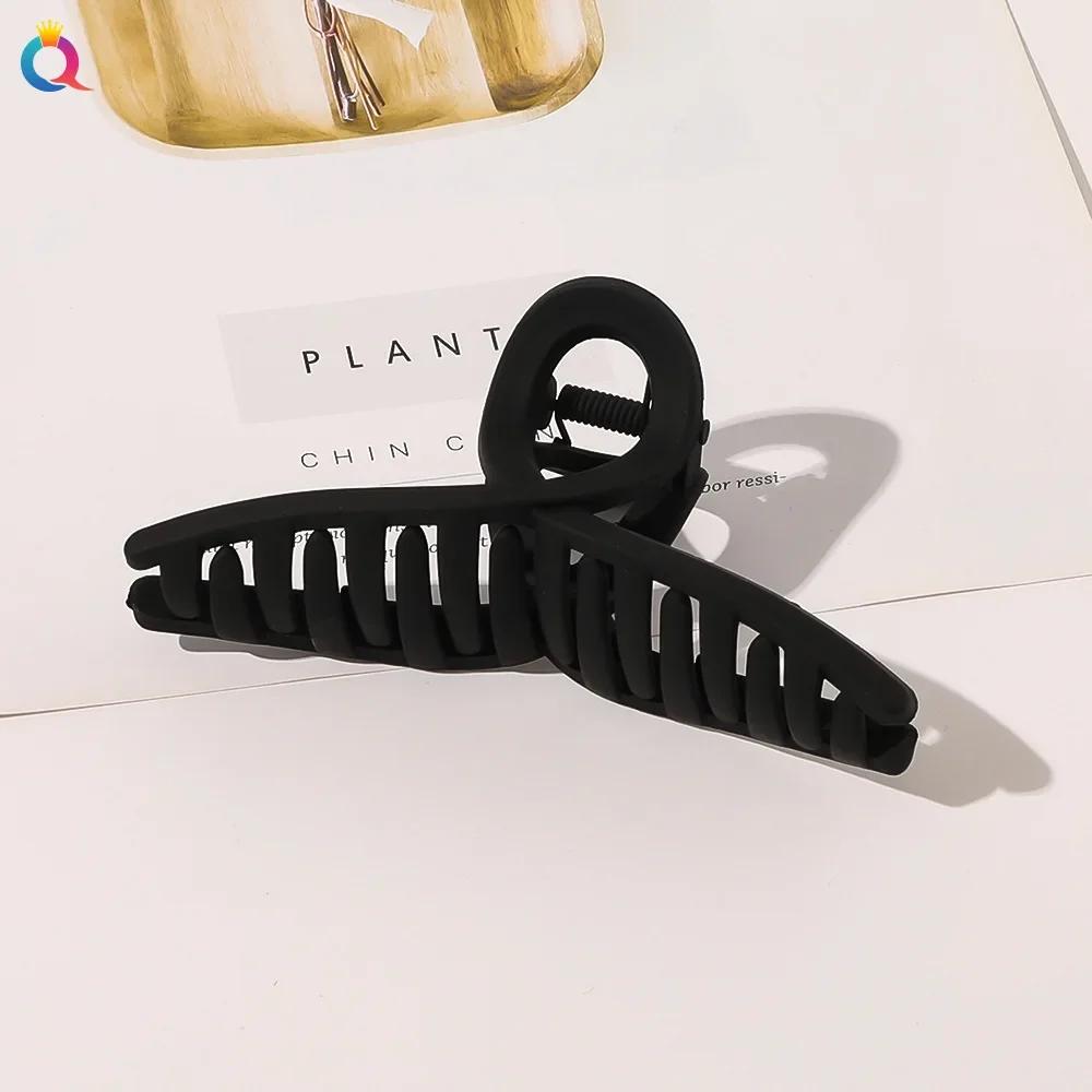 11cm Women Hair Clip Cross Matte Hairpin Fashion French Elegant Hairgrips Large Hair Claw Clips Girls Korean Hair Accessories
