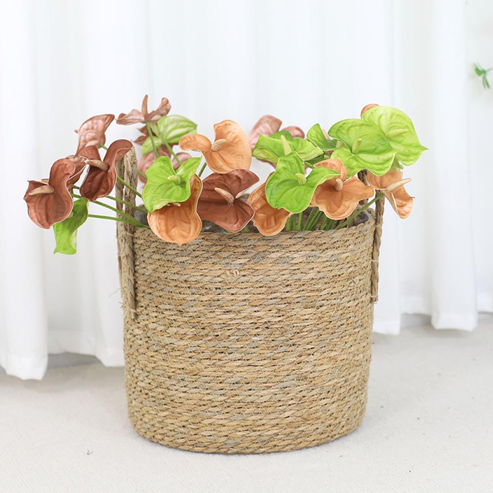 Juran Nordic Rattan Woven Flower Basket: Large Decorative Floor Pot for Fiddle-leaf Fig and Green Plants.