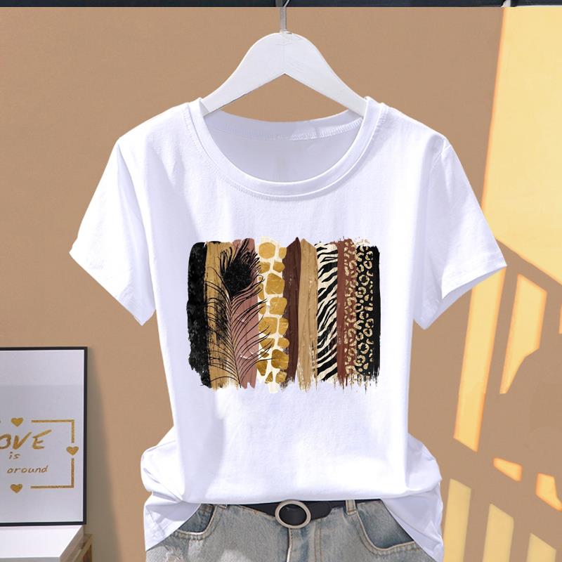 (Asian Size) sweet flower style T-shirts Female Casual Short Sleeve O-neck Fashion Graphic Tee Print Women's Top T Clothing